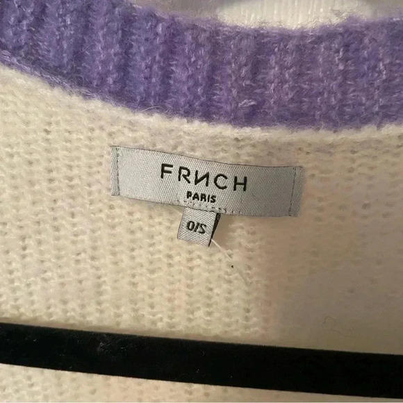 Anthropologie FRNCH Eloise Color Blocked Purple Duster Cardigan OS - Picture 2 of 7